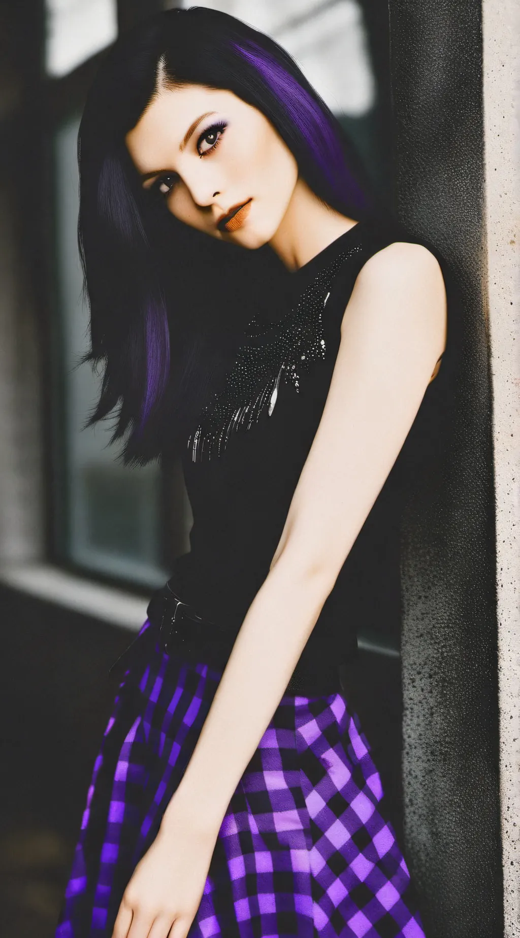 ai character: Violet background