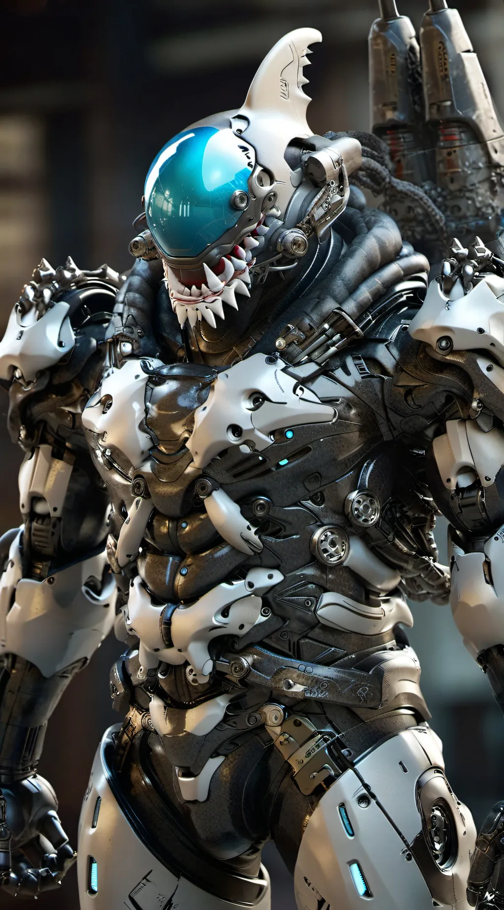 ai character: Shark warrior background