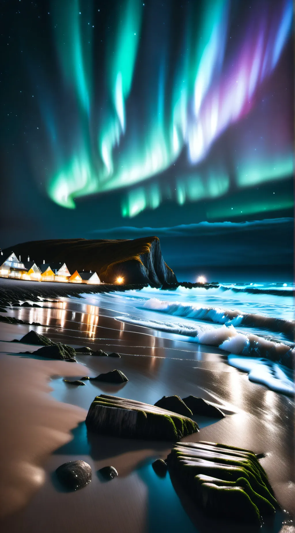 ai character: mha beach night🌌🌅 background