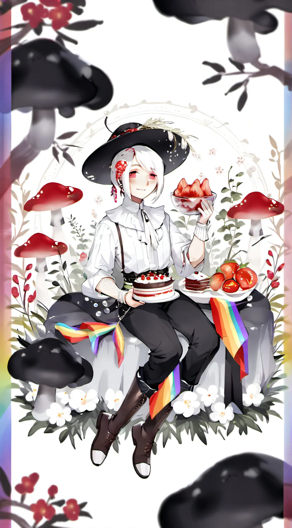 ai character: Prideshroom background