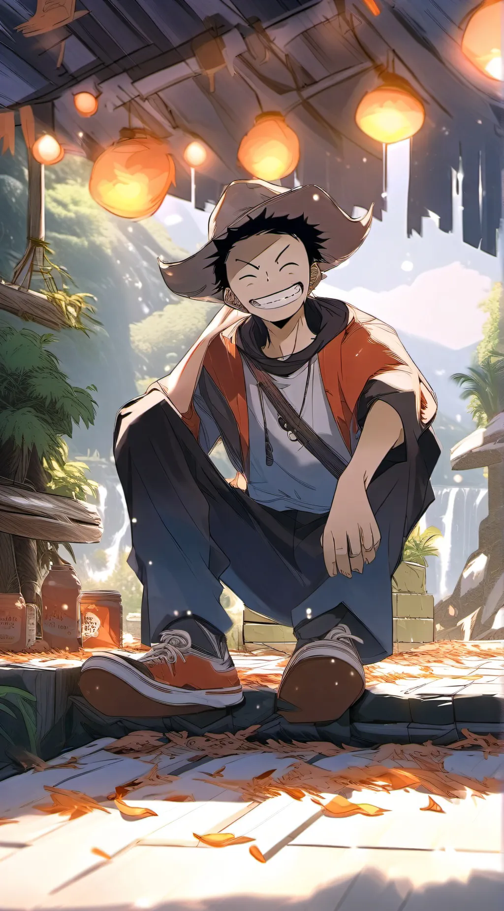 ai character: Straw hats background