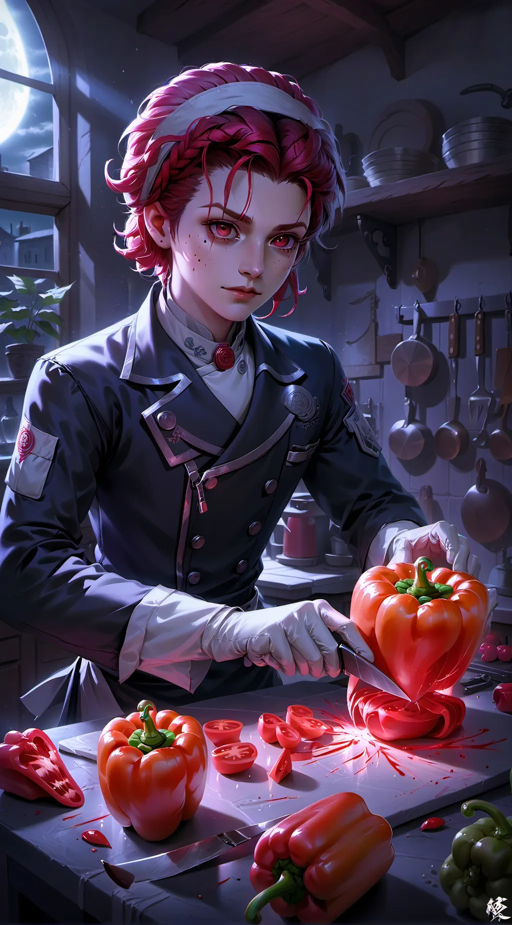 ai character: Mrs.Death background