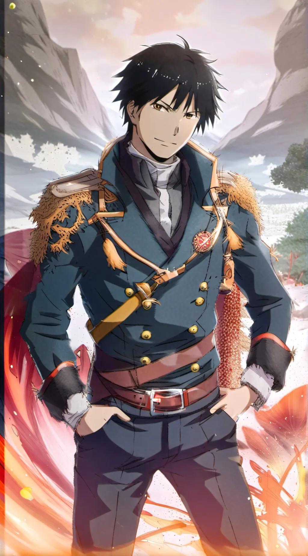 ai character: Roy Mustang background