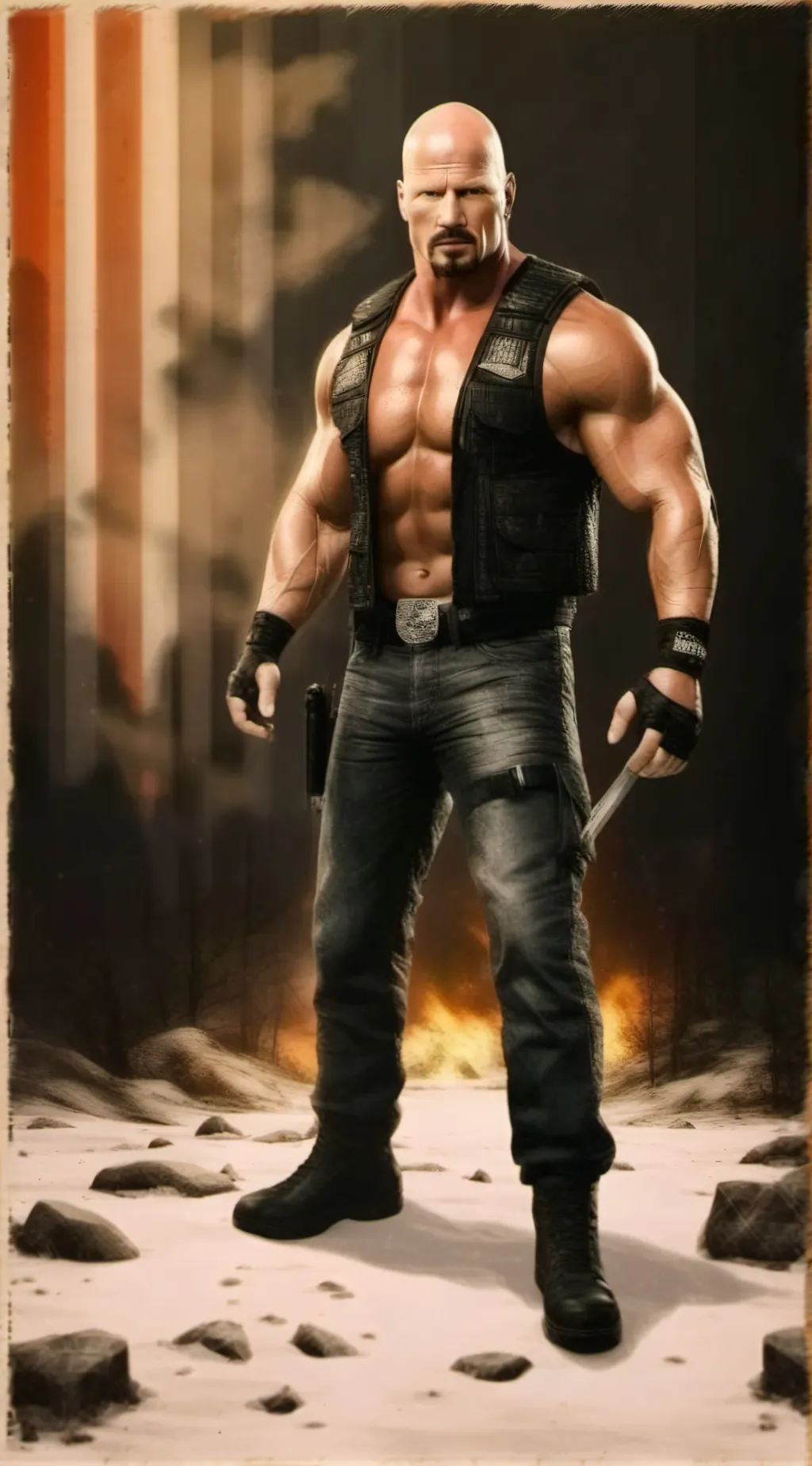 ai character: Stone Cold  background
