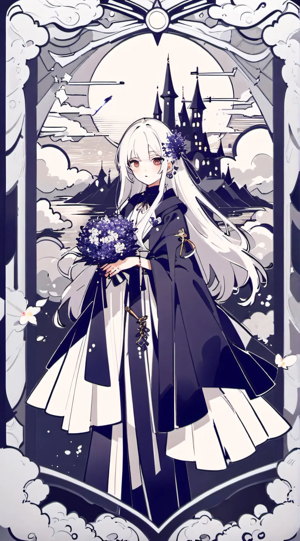 ai character: vamper Queen  background