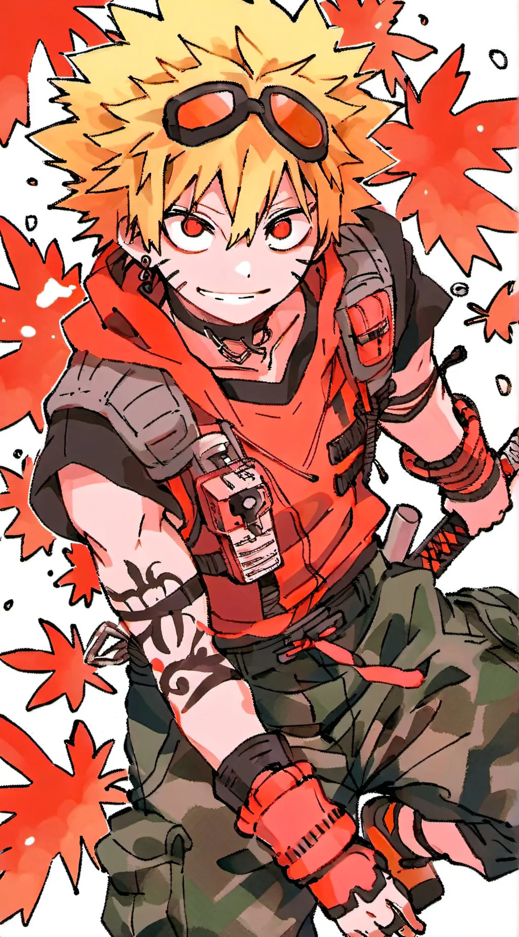 ai character: Katsuki Bakugo background