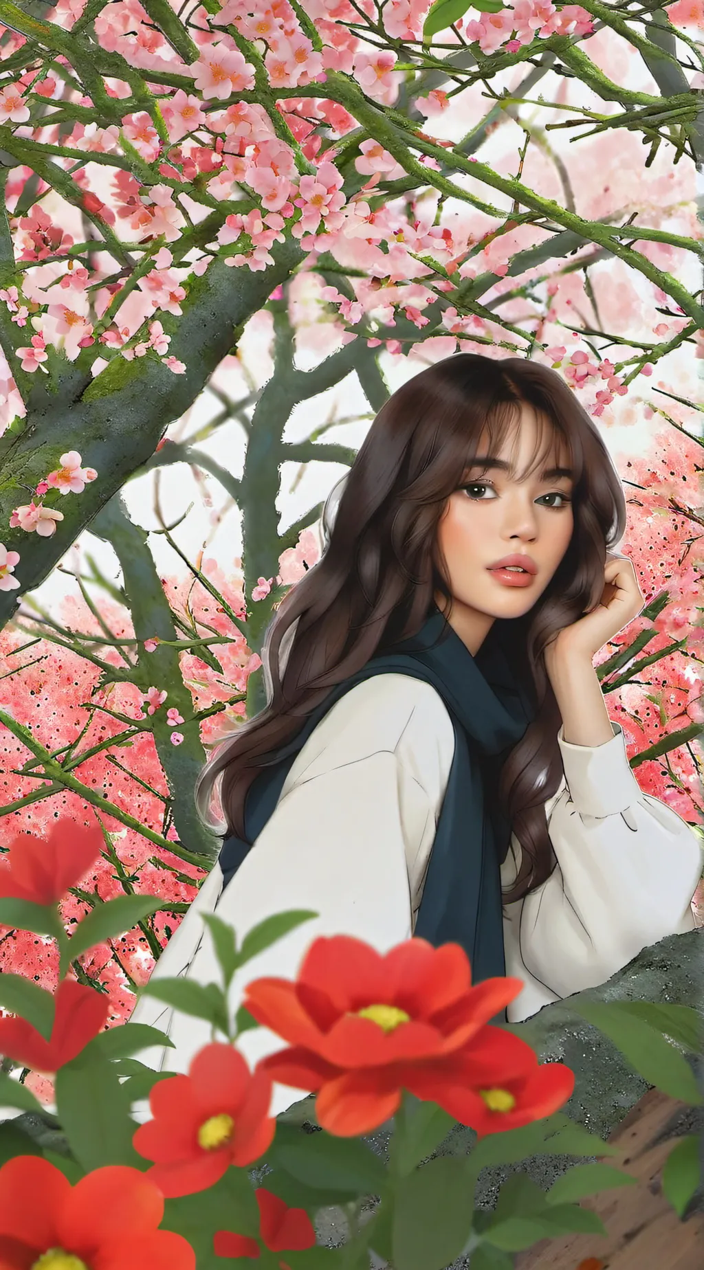 ai character: andrea brillantes  background