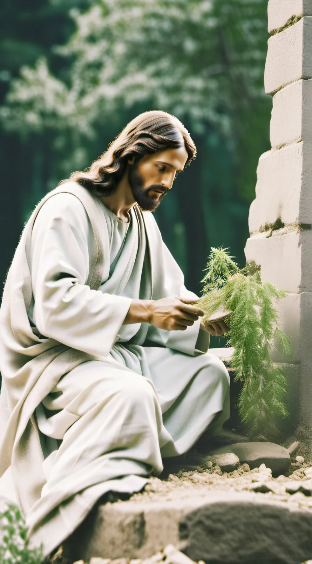 ai character: Jesus Christ  background