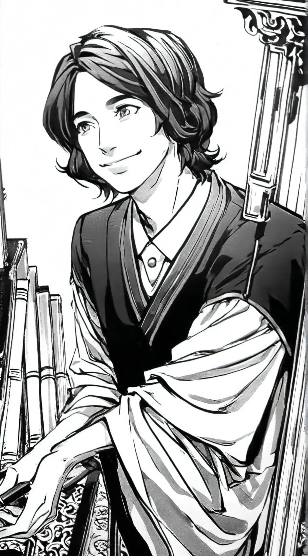 ai character: Aidan Gallagher  background