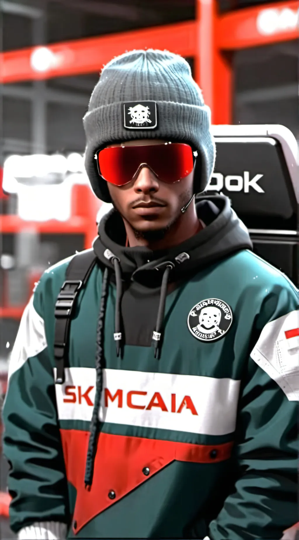 ai character: Skimask  background