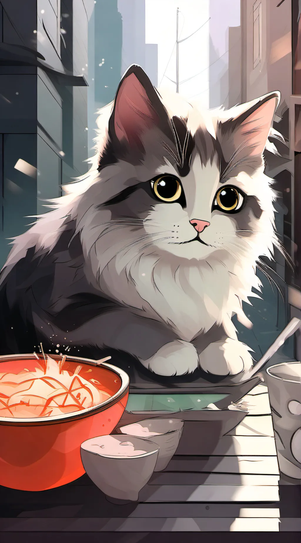 ai character: Swallowed shampoo background