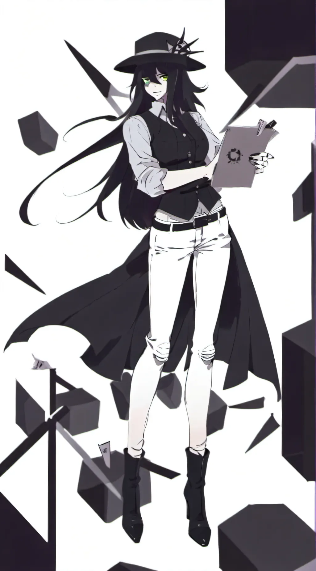 ai character: miss circle background