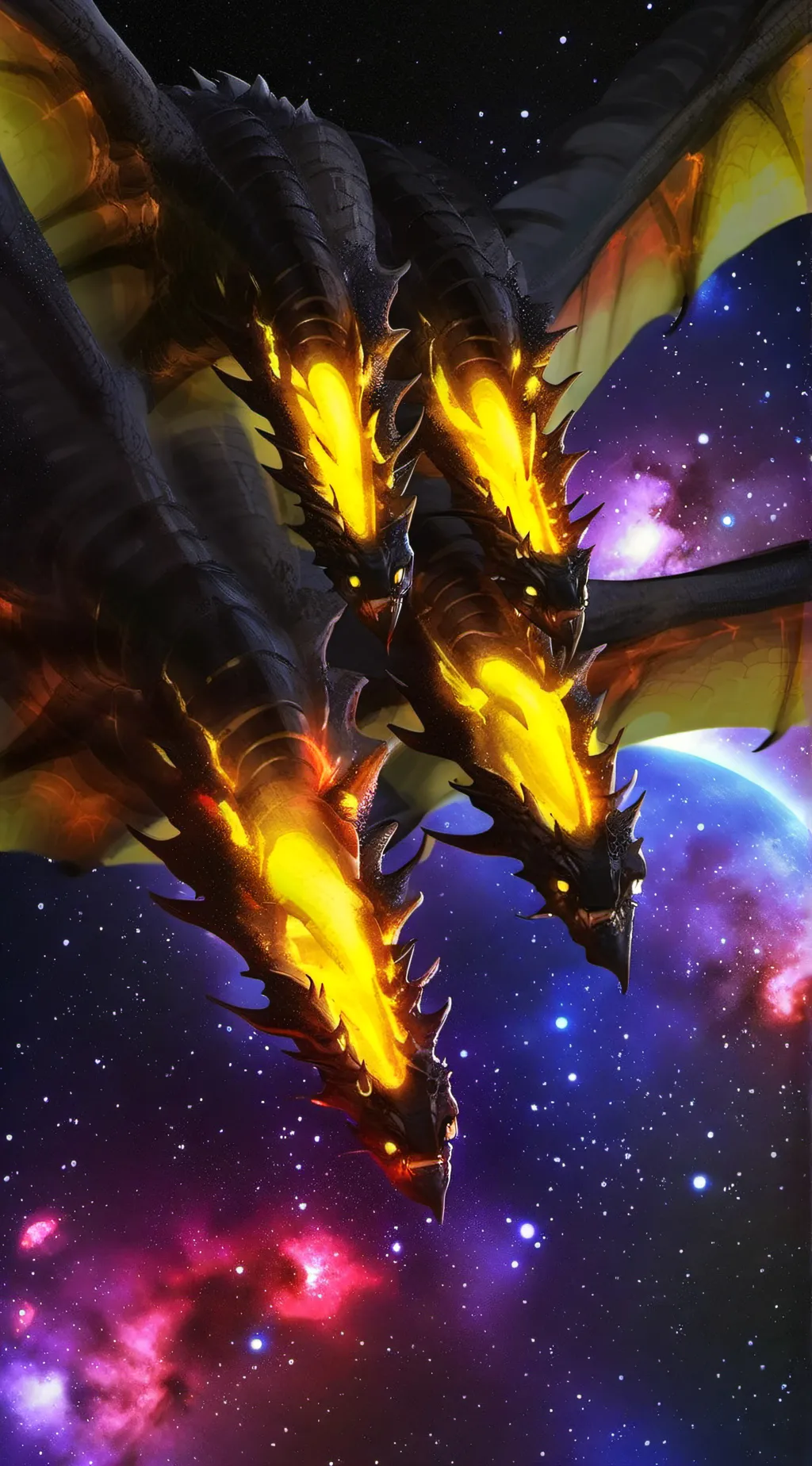 ai character:  king ghidora background