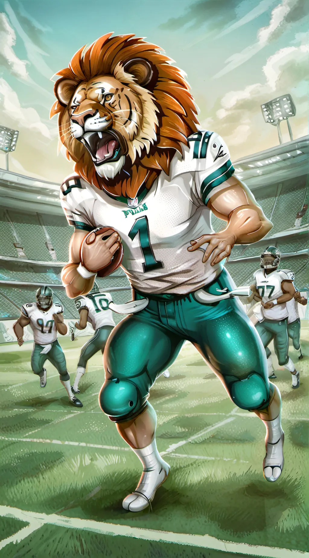 ai character: NFL mascot background