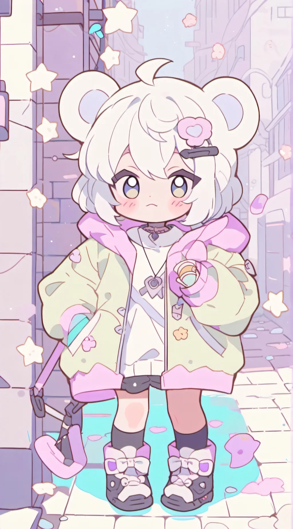 ai character: A baby background