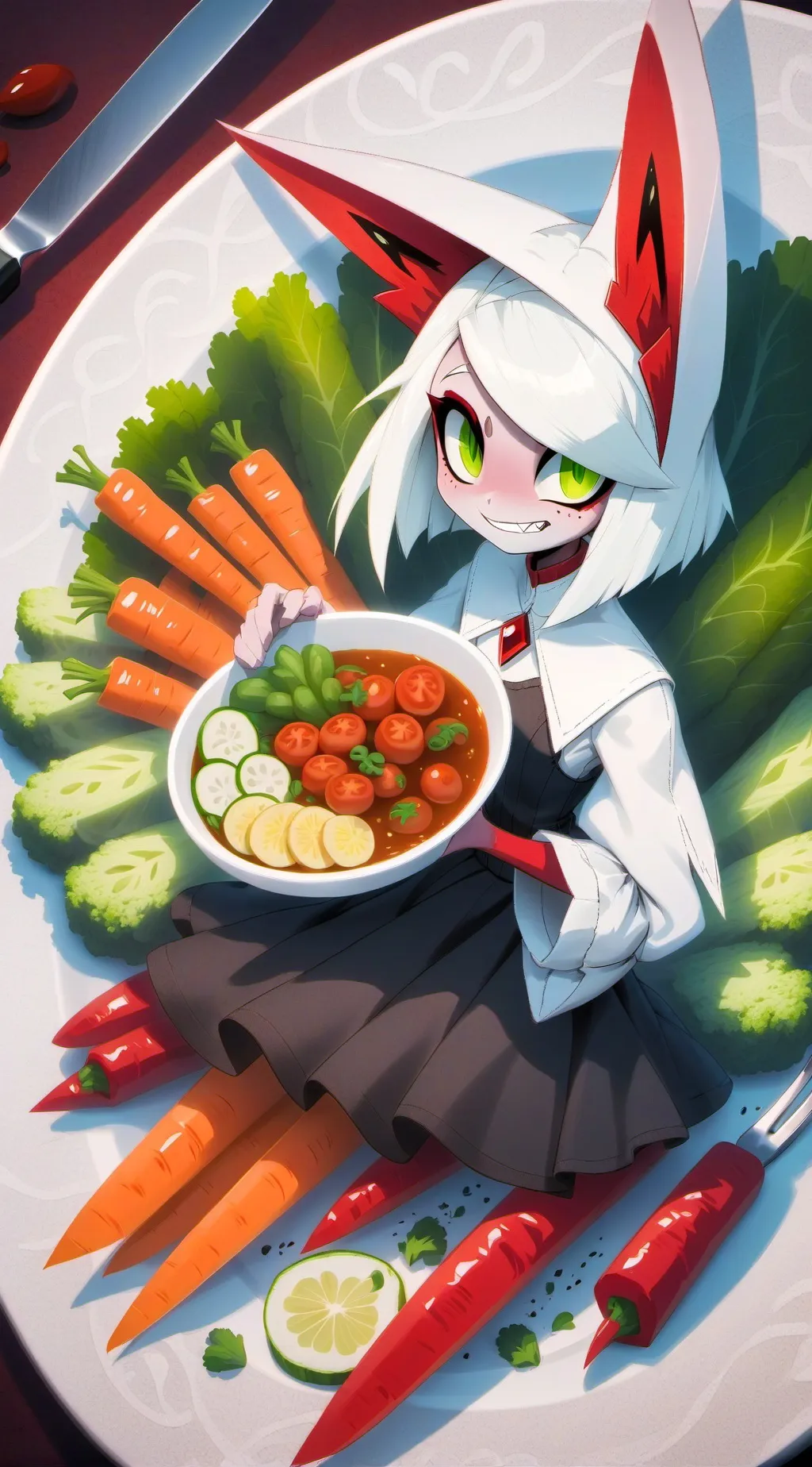 ai character: Veggie background