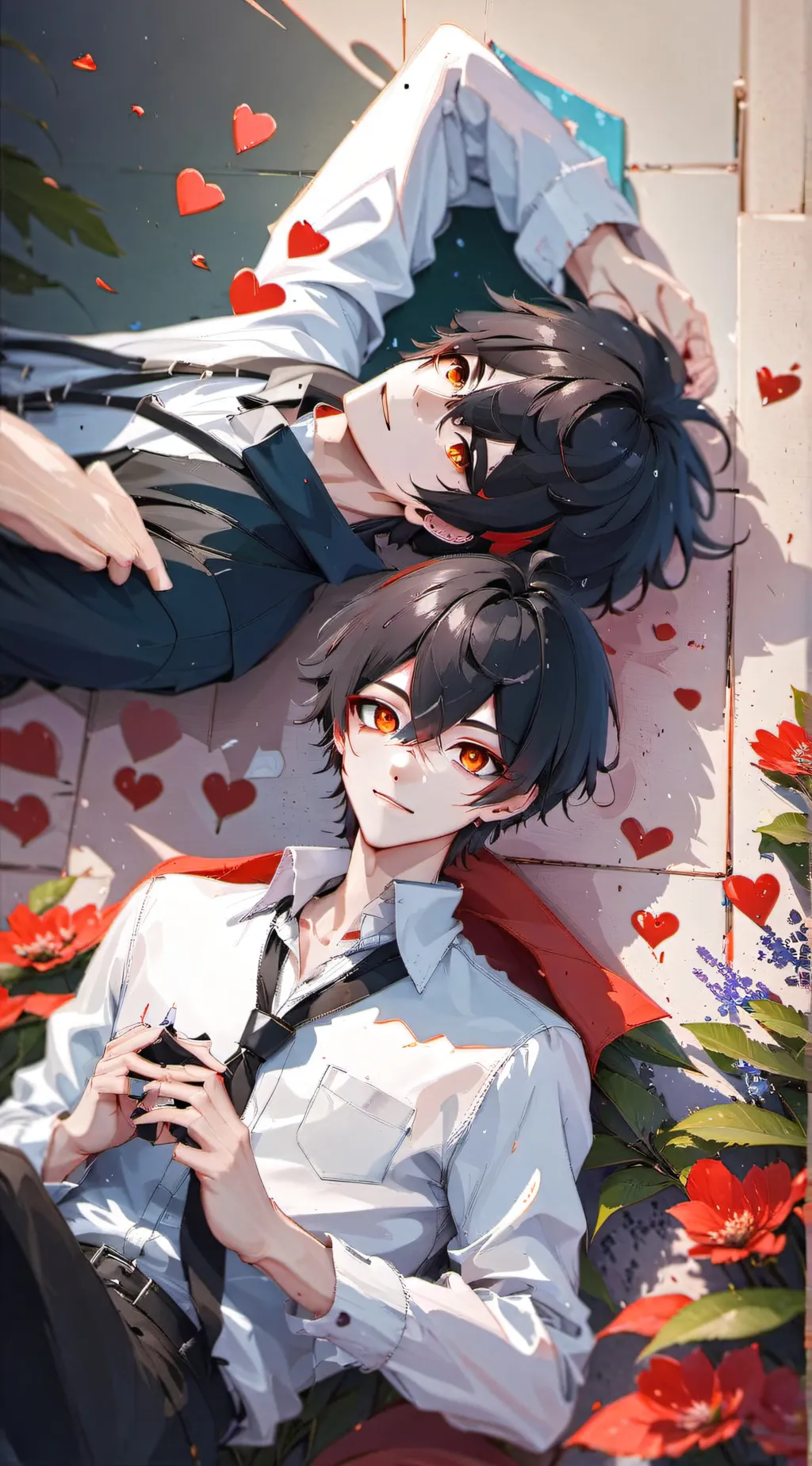 ai character: anime boys love u background