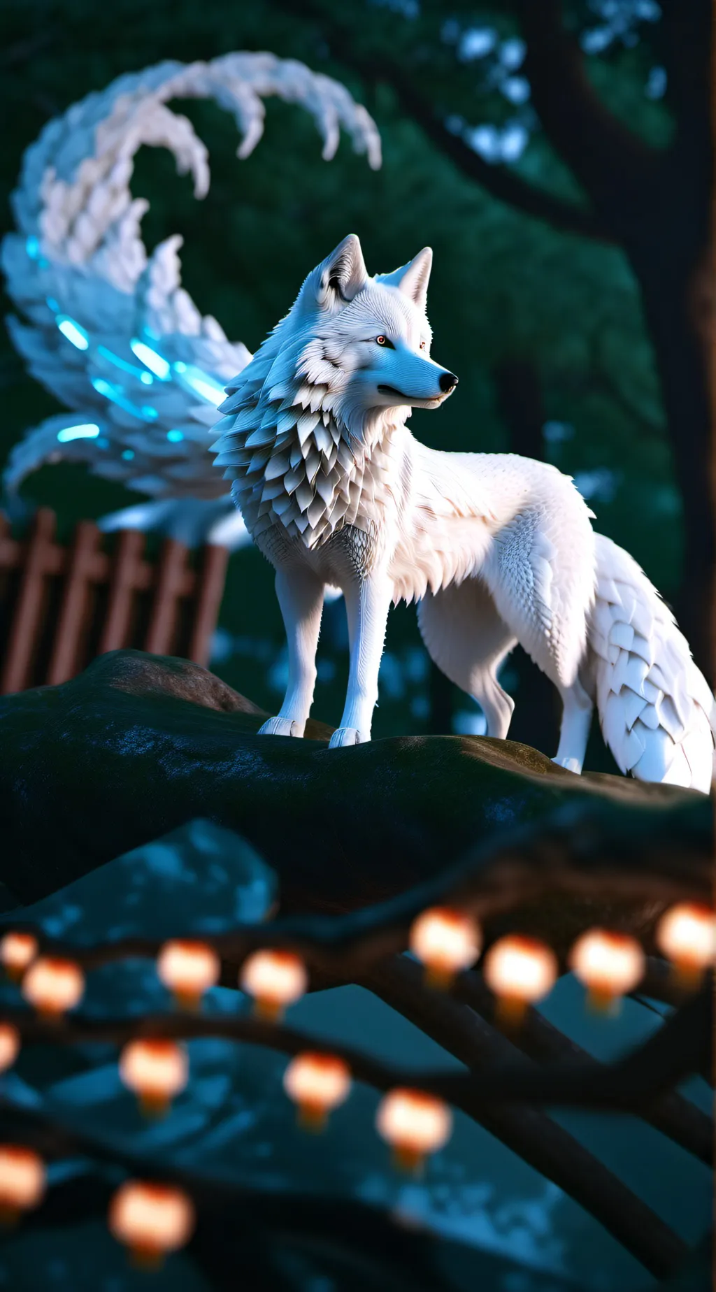 ai character: random fox exists background