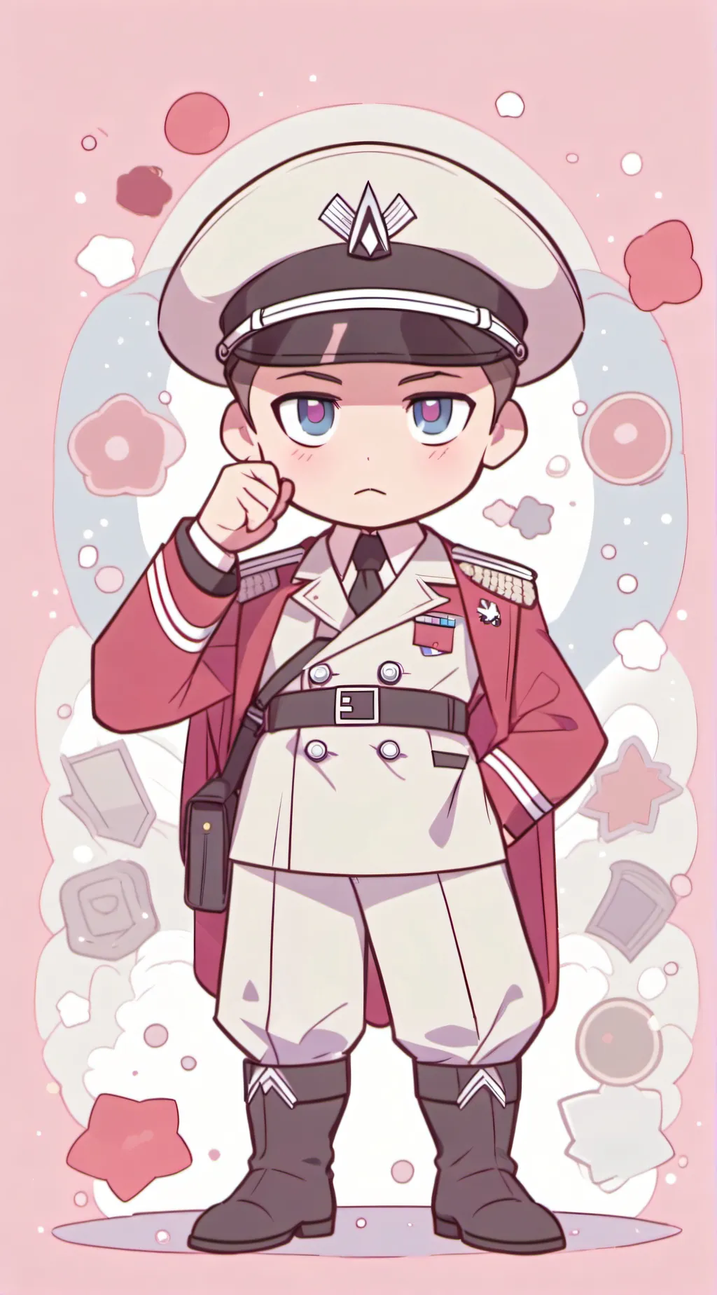 ai character: Soviet red union background