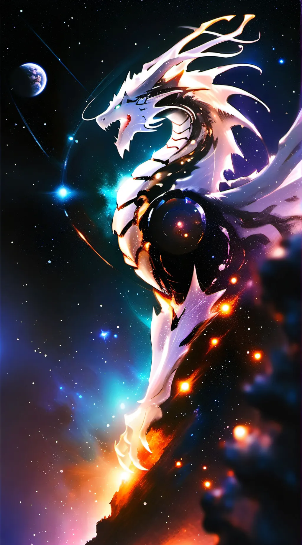 ai character: galaxy dragon  background