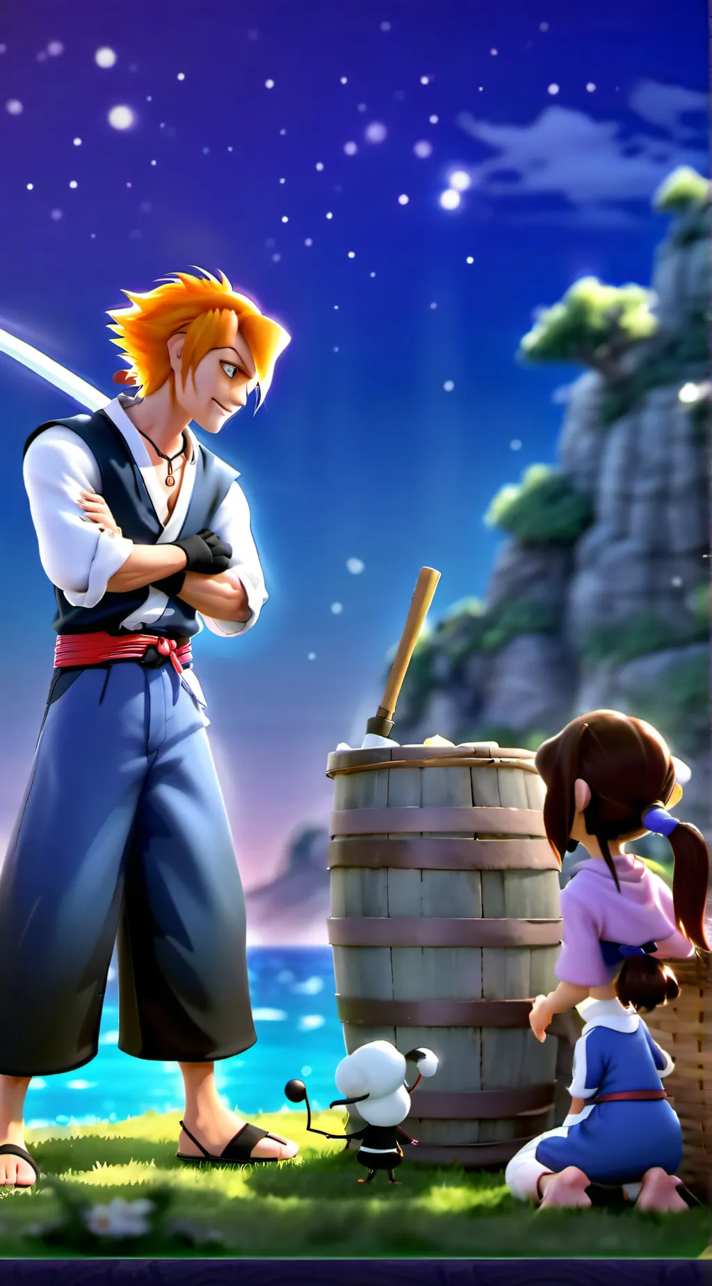 ai character: bleach man background