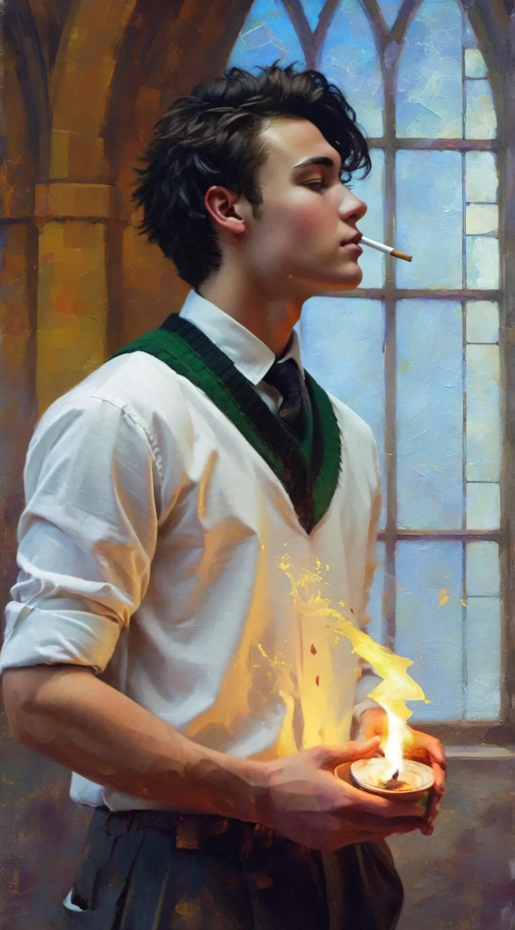 ai character: Mattheo riddle  background