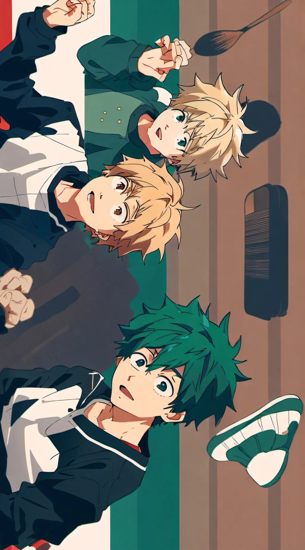 ai character: Deku and Bakugo  background