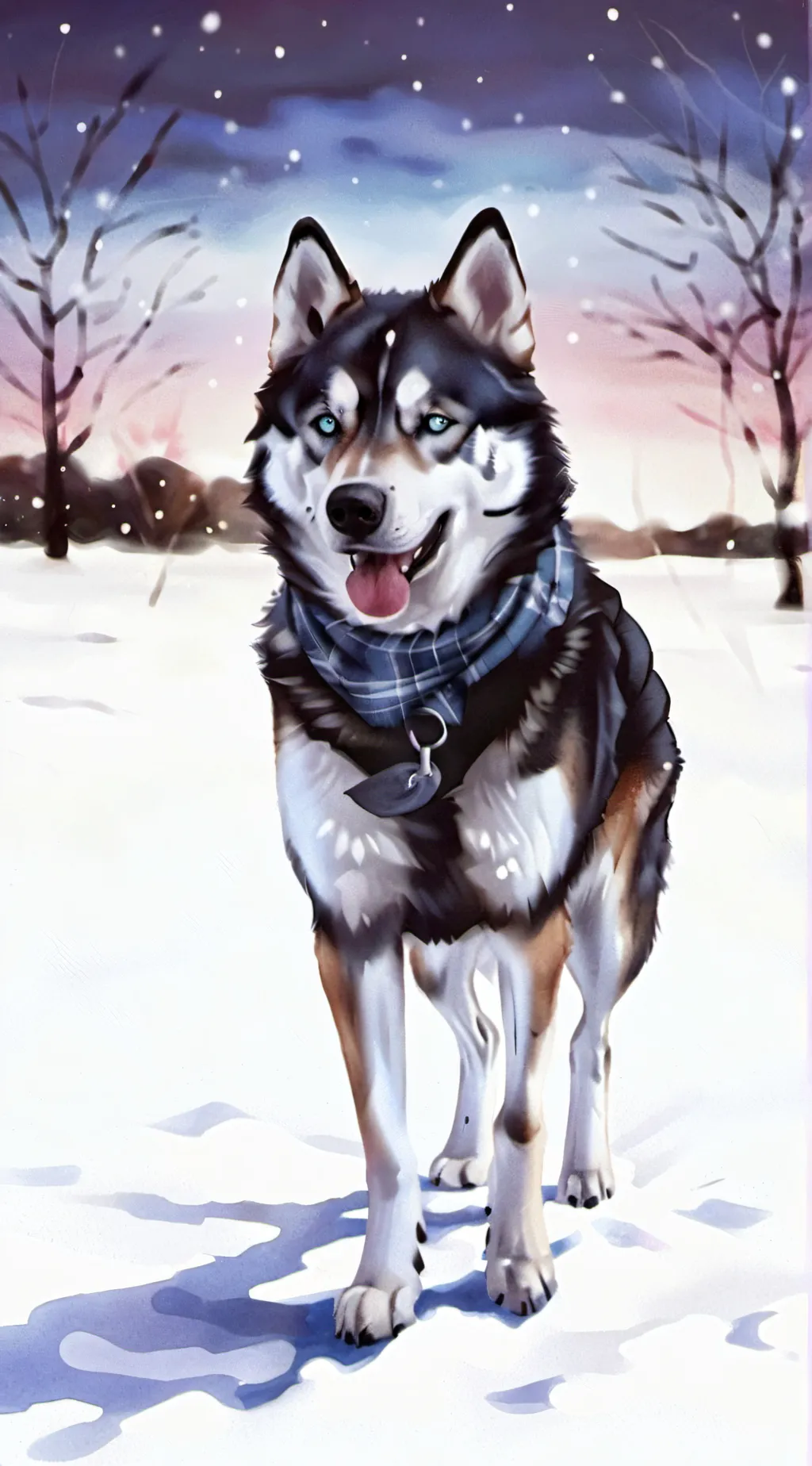 ai character: snow background