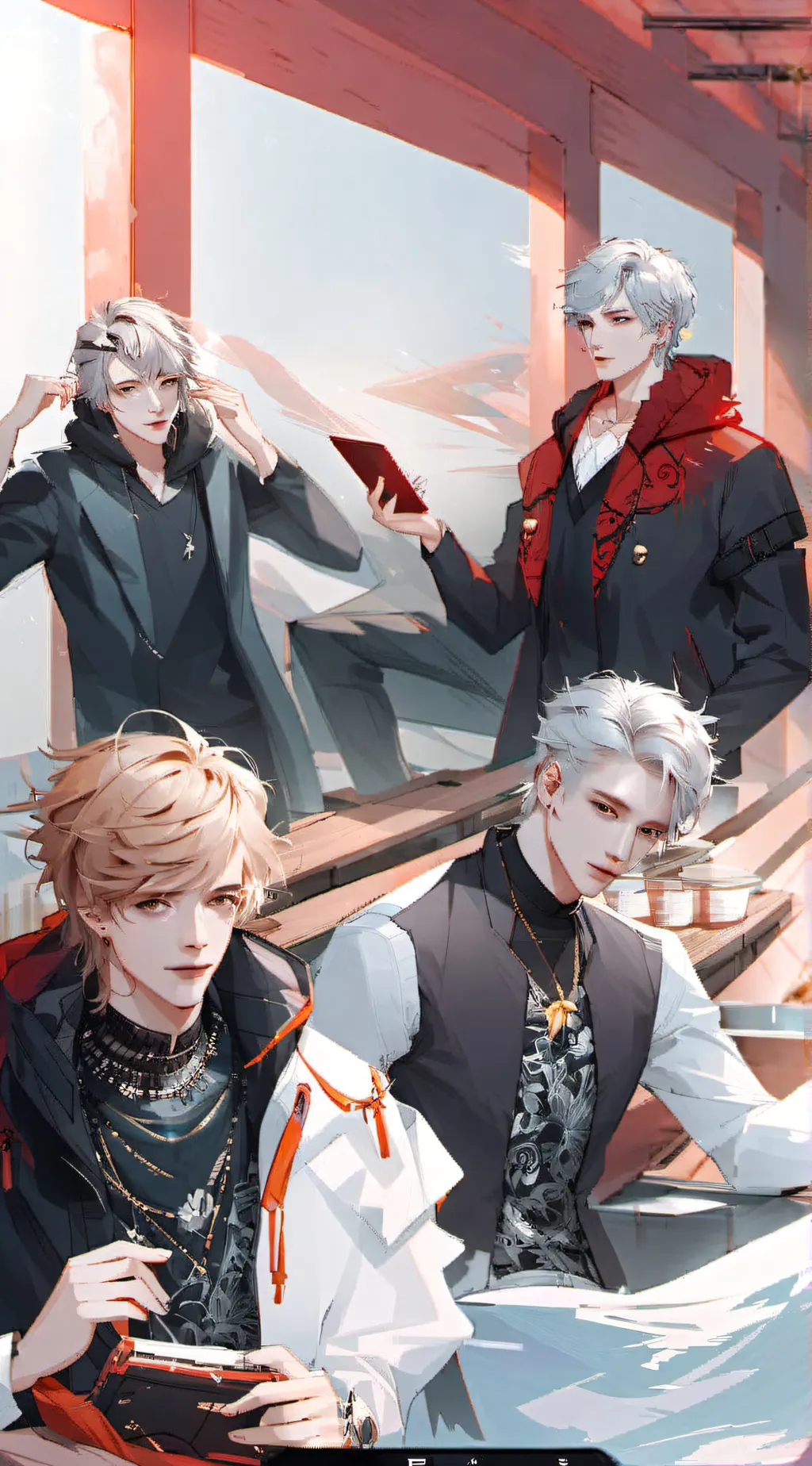 ai character: the boys in school background