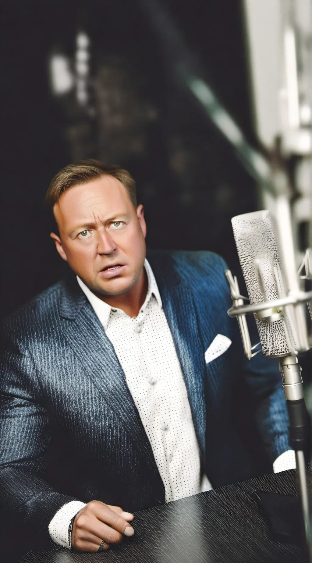 ai character: Alex Jones background