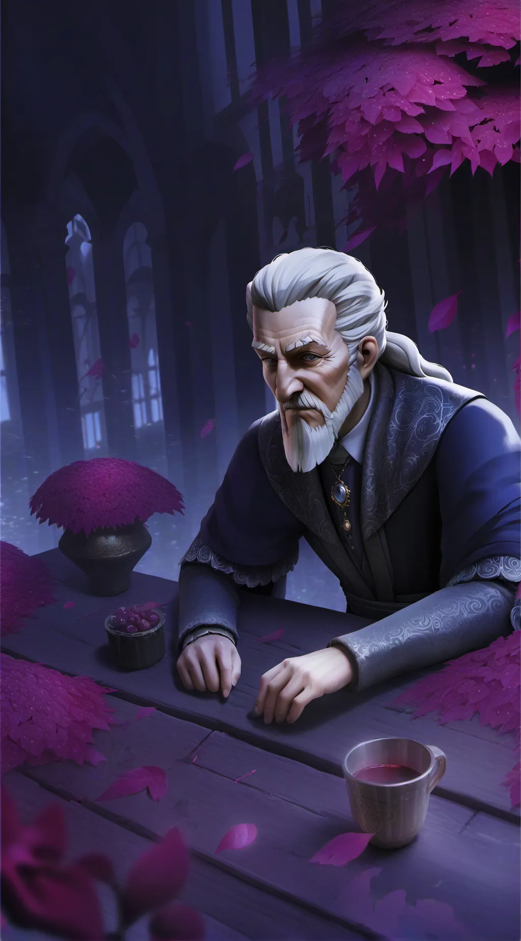 ai character: old creepy guy background