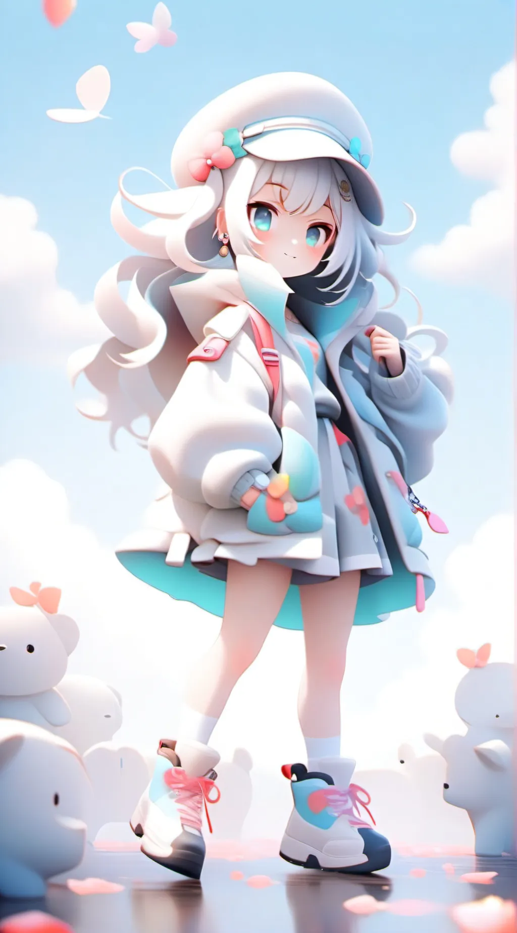 ai character: Happy Doll #2Amber background