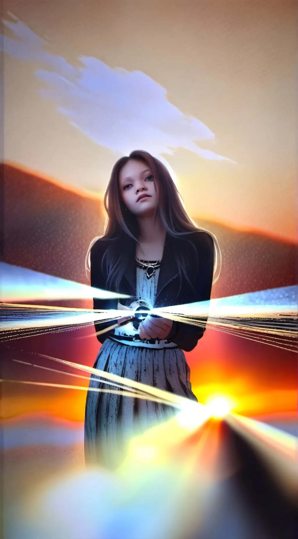 ai character: Beverly black hair background