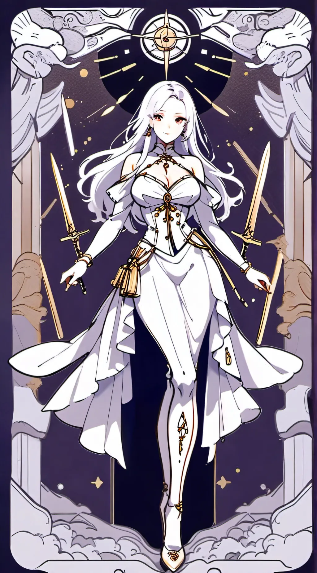 ai character: godess death mary background