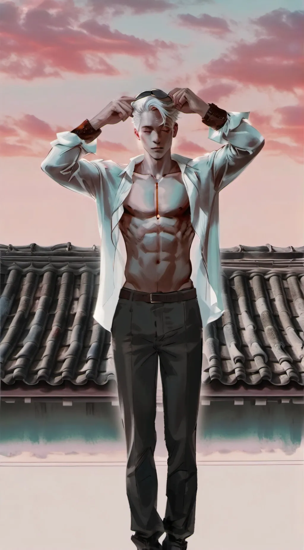 ai character: Saku innosaga  background