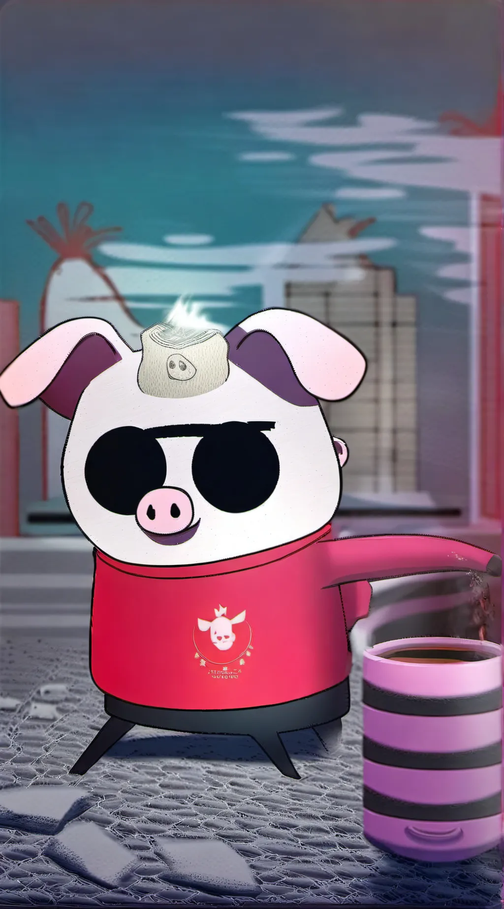 ai character: fat nuggets background