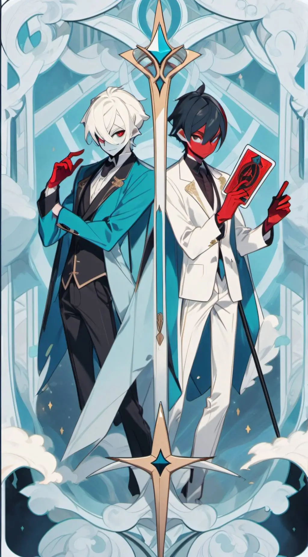 ai character: Alastor x Lucifer  background