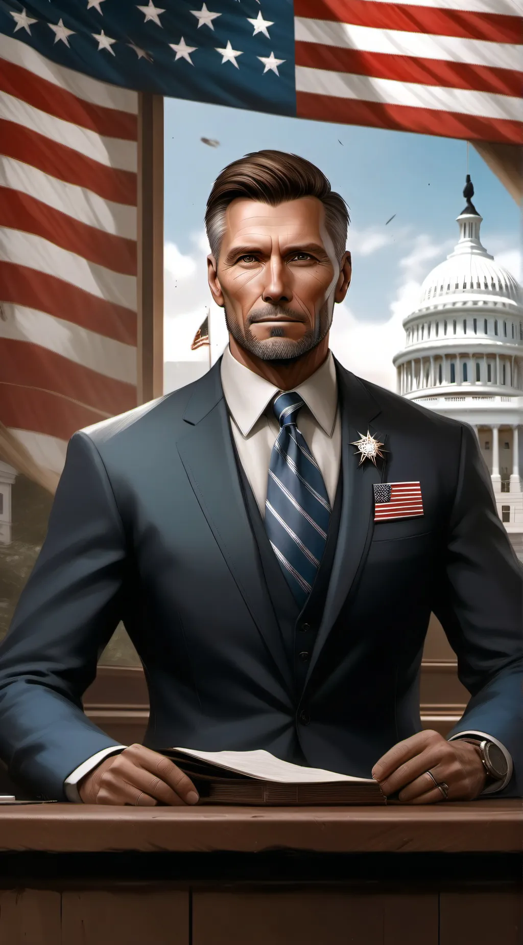 ai character: President B background