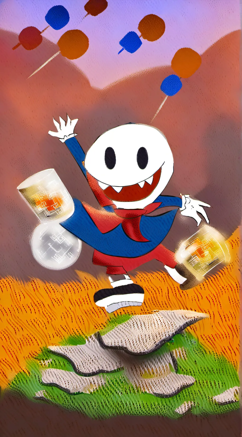 ai character: Chalice and Cuphea background