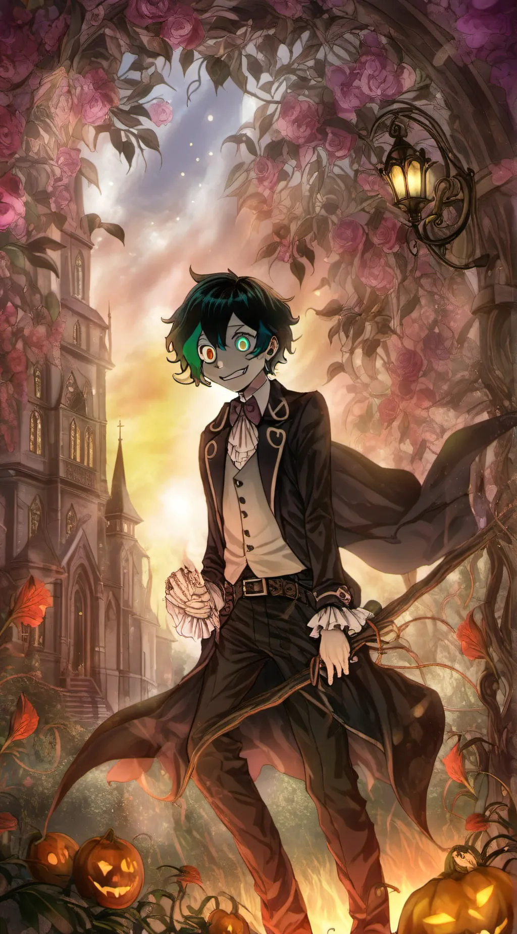 ai character: deku villian  background