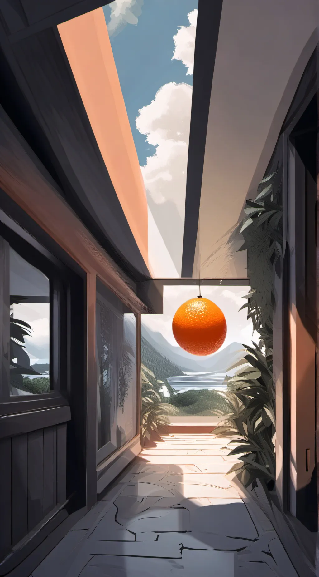 ai character: funny orange background