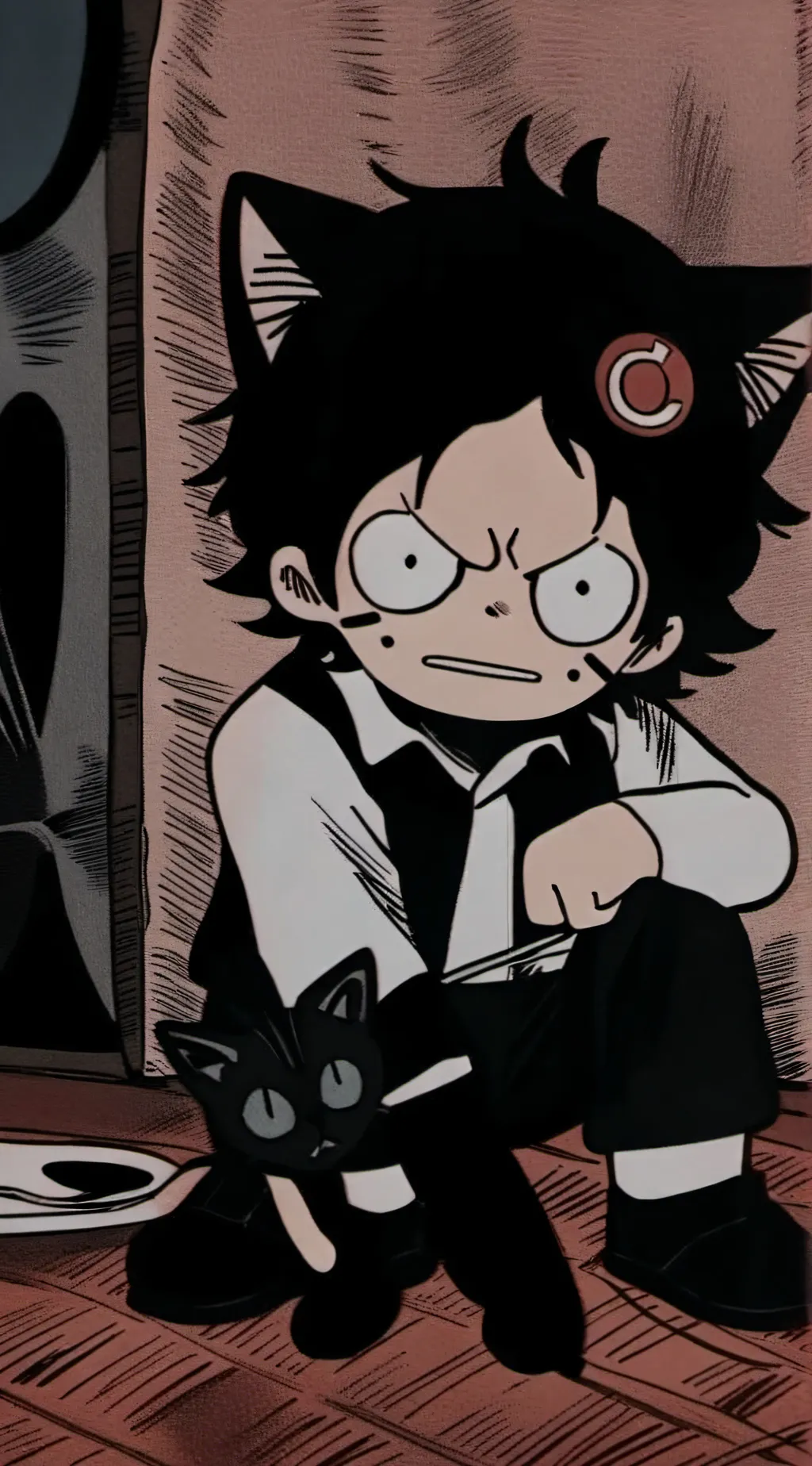 ai character: Kitten One Piece. background