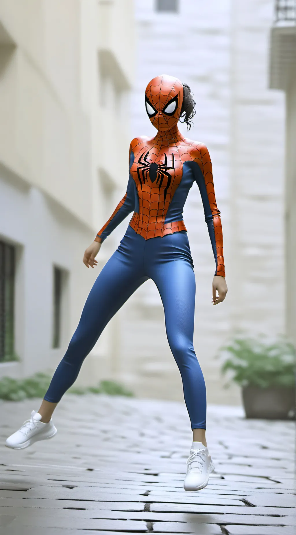 ai character: Spider girl  background