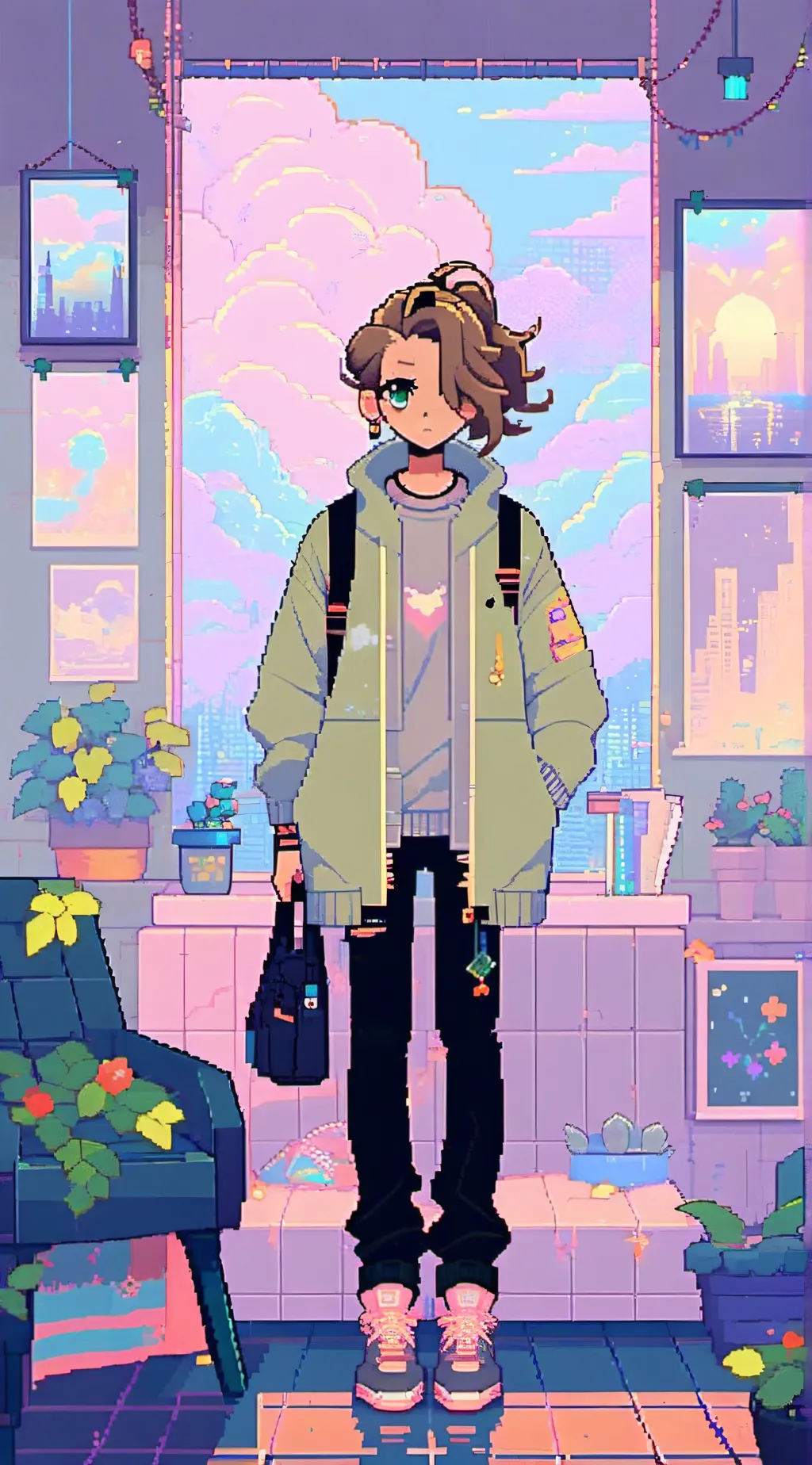 ai character: Christan  background