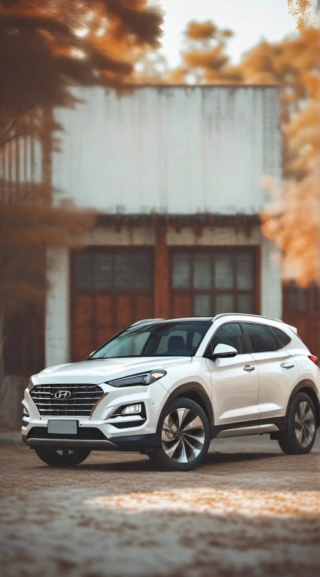 ai character: Hyundai tuscon🤍 background