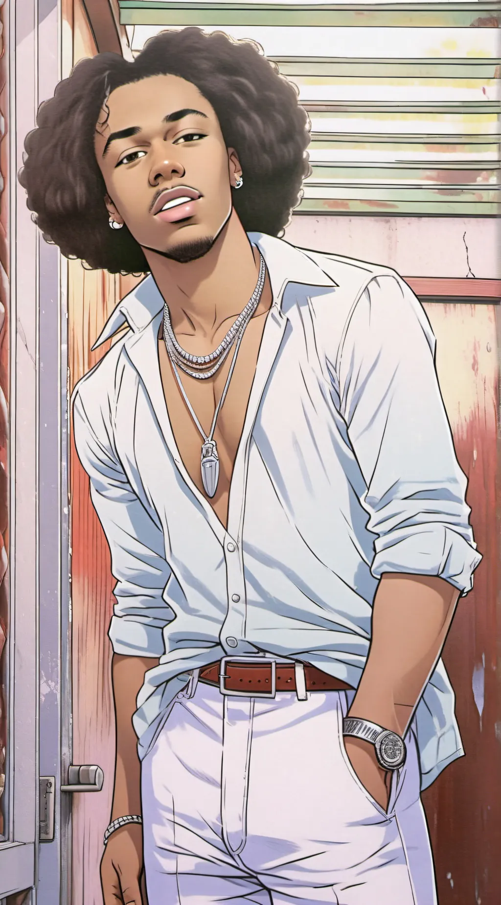 ai character: dd Osama  background