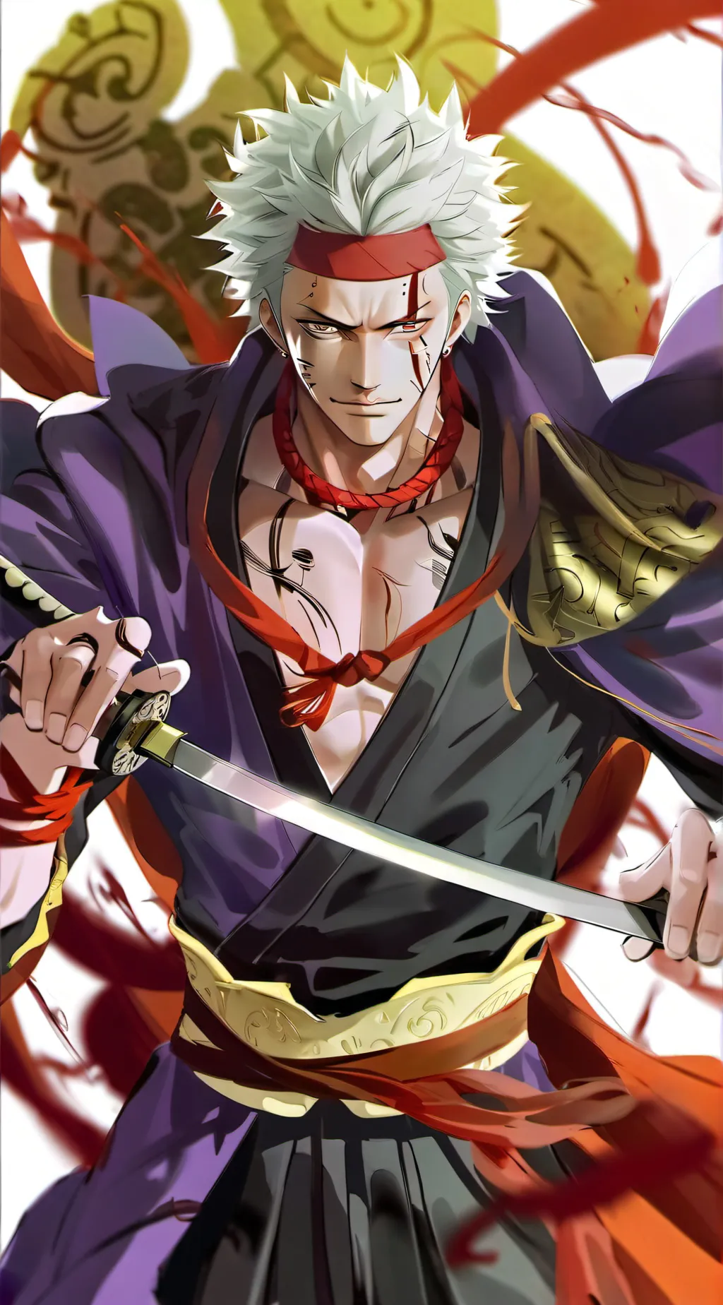 ai character: One piece Wano arc background