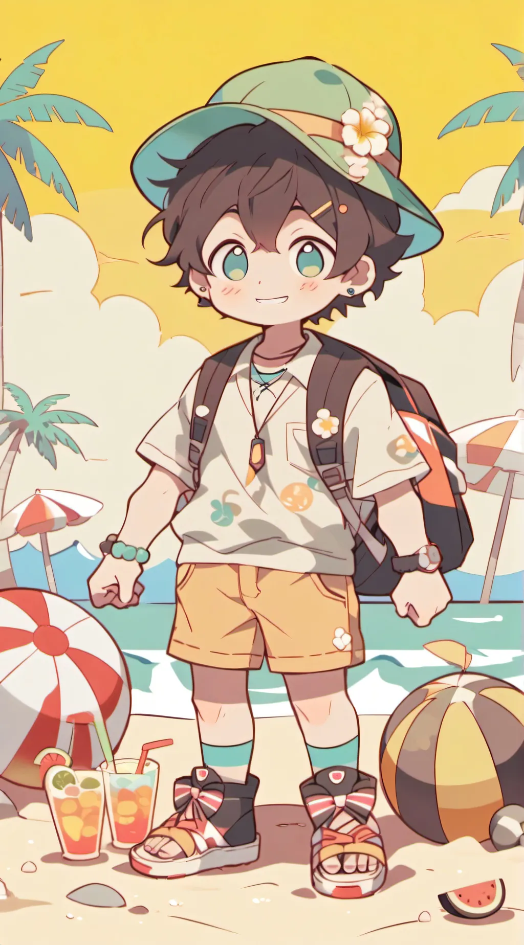 ai character: Mha summer fest background