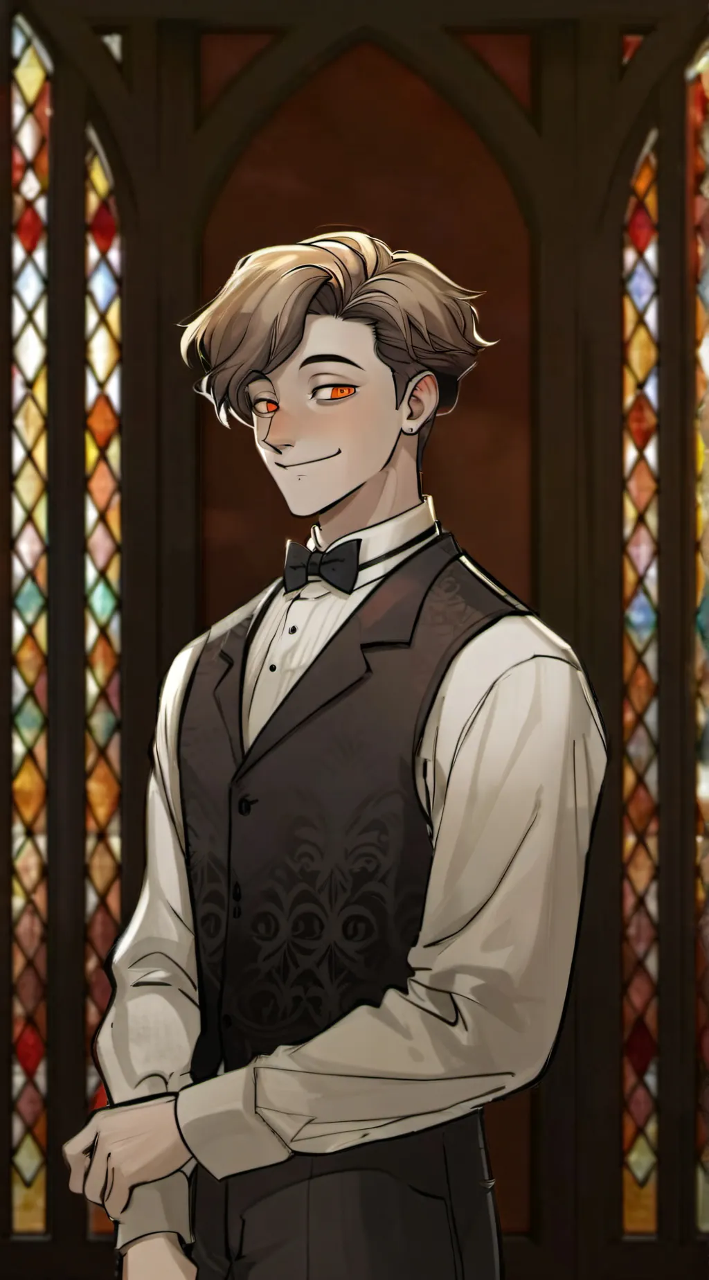 ai character: Human Alastor ag background