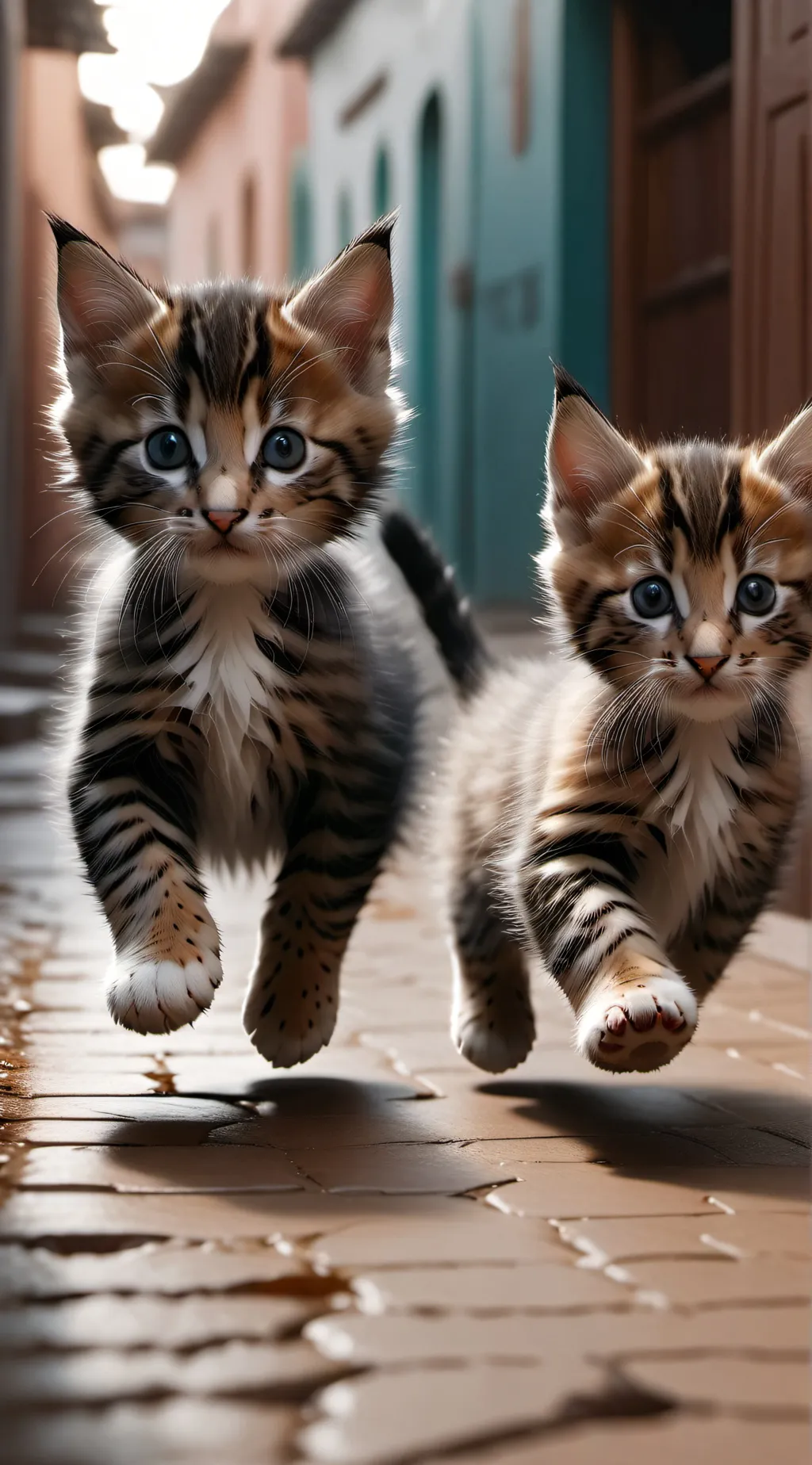 ai character: 2 lil kittens background